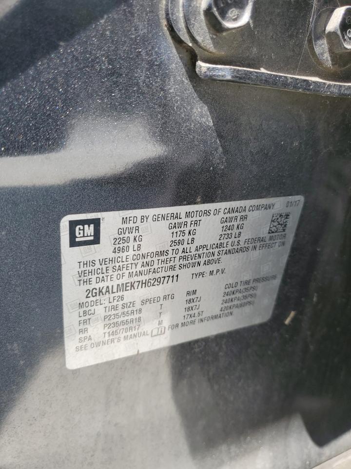 2017 GMC Terrain Sle VIN: 2GKALMEK7H6297711 Lot: 81574155