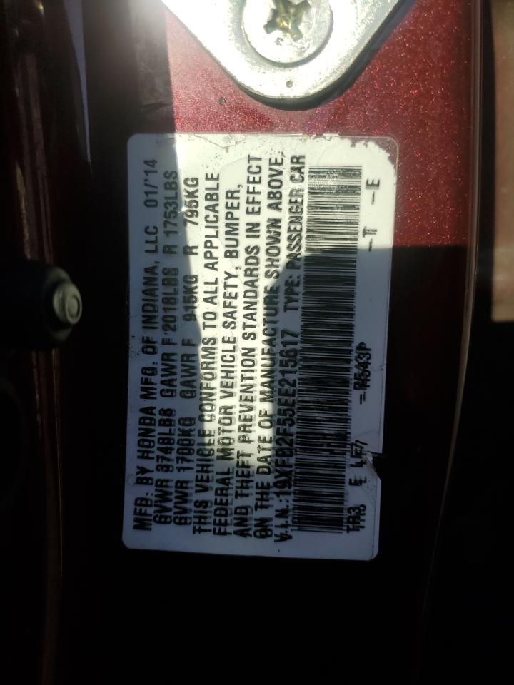 2014 Honda Civic Lx VIN: 19XFB2F55EE215617 Lot: 81482165
