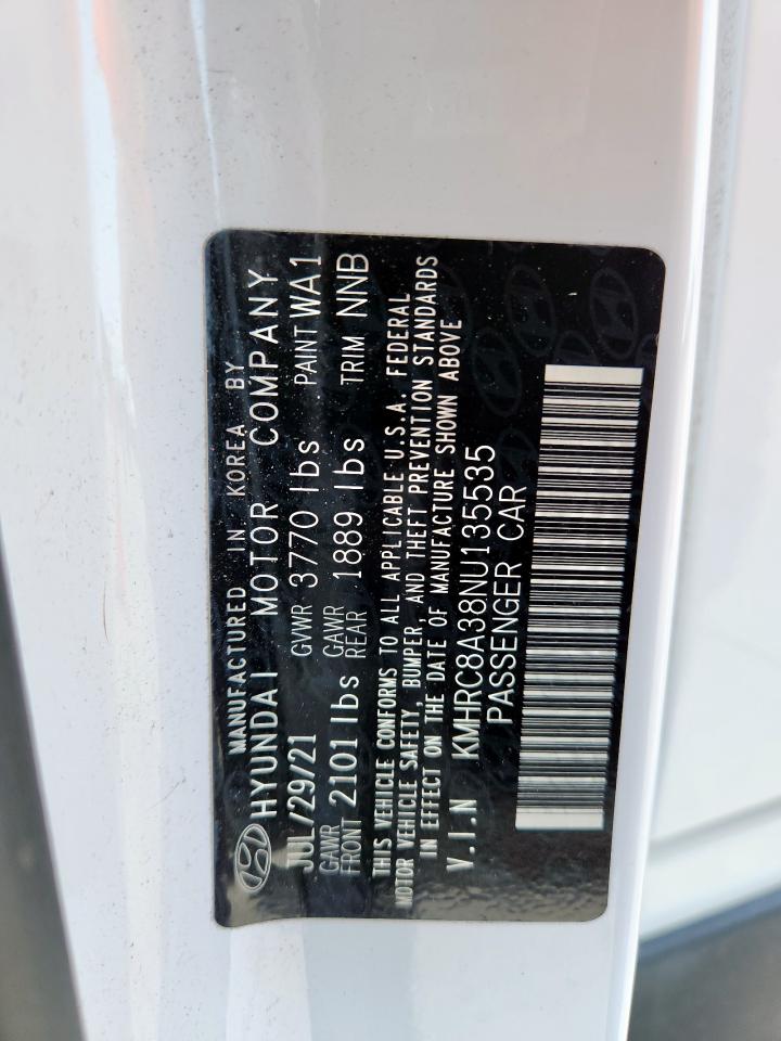 2022 Hyundai Venue Sel VIN: KMHRC8A38NU135535 Lot: 71615125