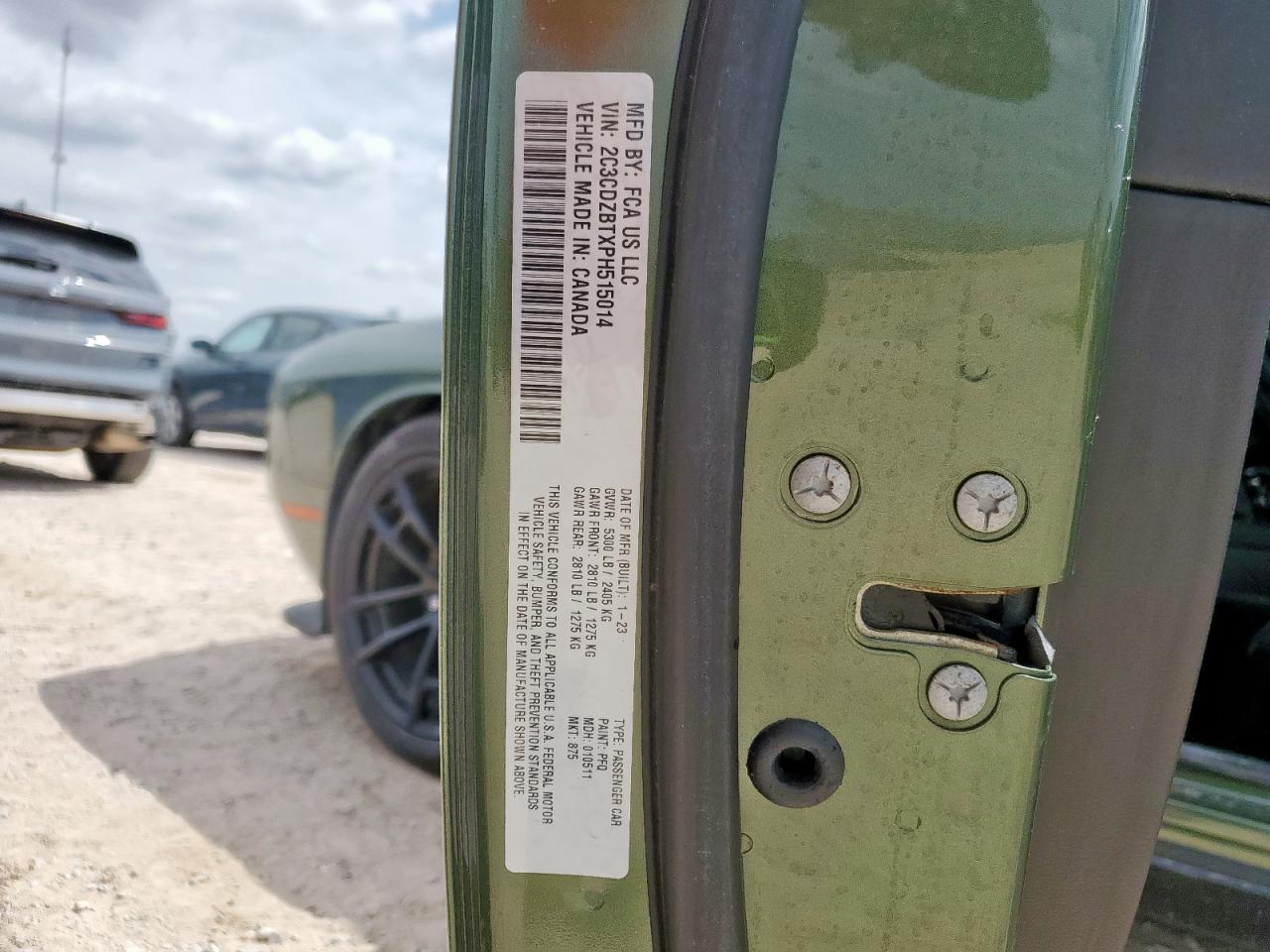 2023 Dodge Challenger R/T VIN: 2C3CDZBTXPH515014 Lot: 80764955