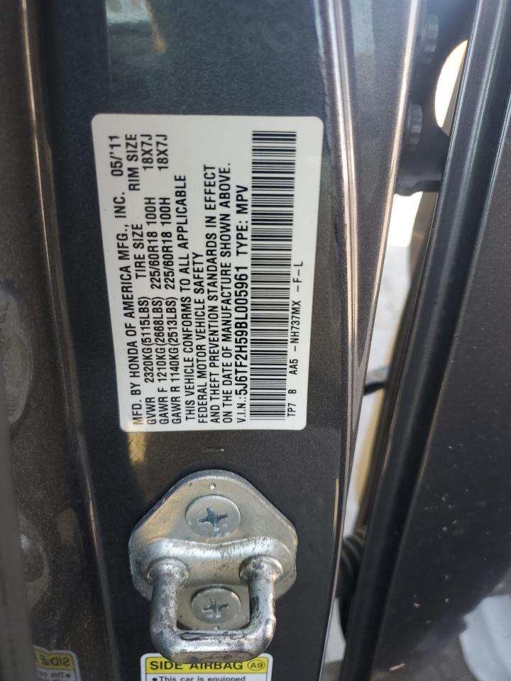 2011 Honda Accord Crosstour Exl VIN: 5J6TF2H59BL005961 Lot: 81096415