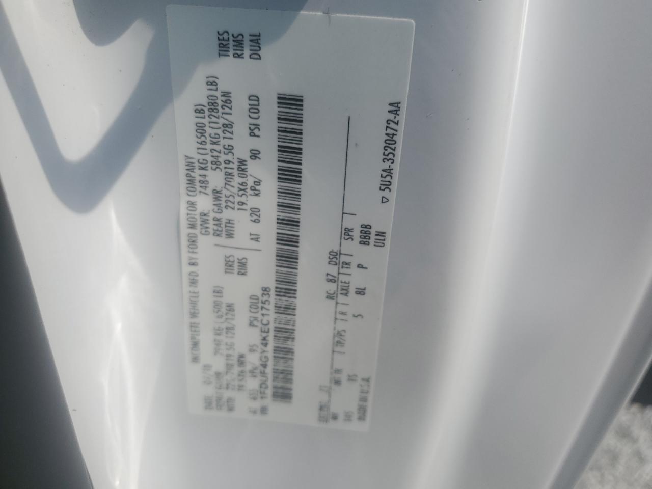 2019 Ford F450 Super Duty VIN: 1FDUF4GY4KEC17538 Lot: 81328465