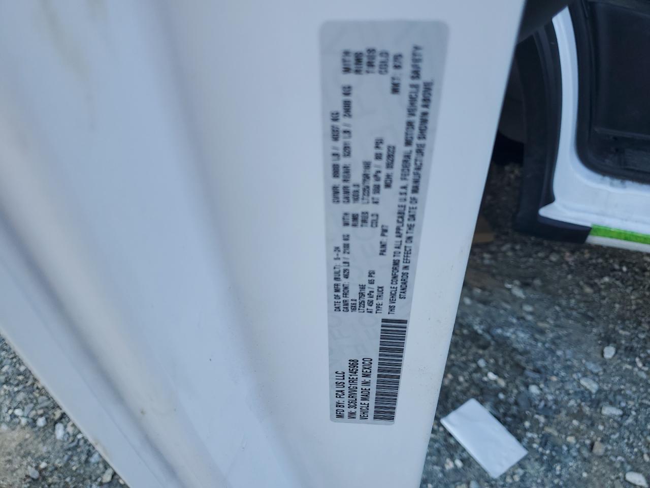 2024 Ram Promaster 2500 2500 Standard VIN: 3C6LRVVG1RE145968 Lot: 80797605