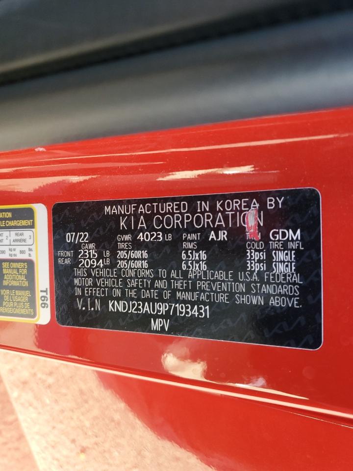 2023 Kia Soul Lx VIN: KNDJ23AU9P7193431 Lot: 81736165