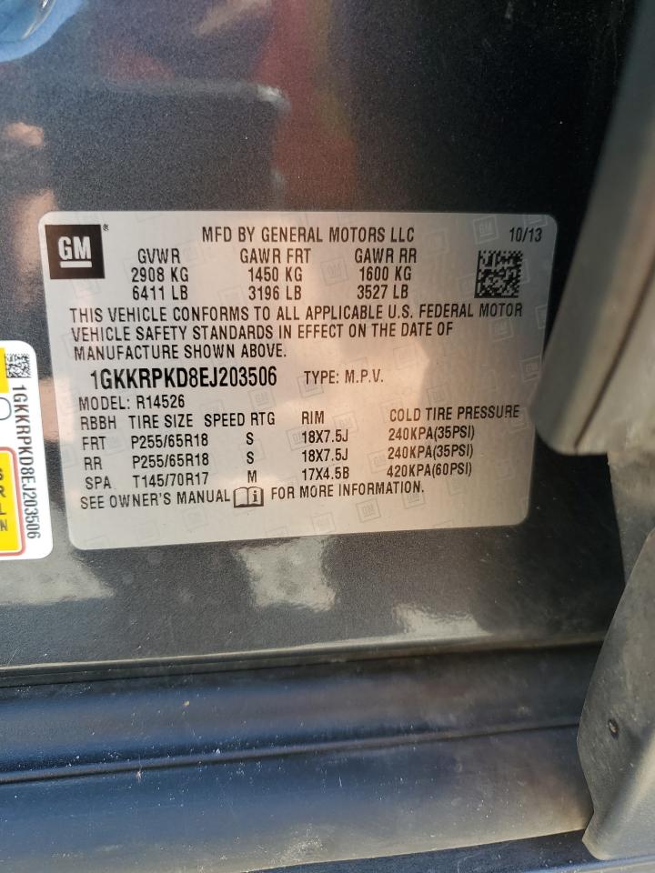 2014 GMC Acadia Sle VIN: 1GKKRPKD8EJ203506 Lot: 70836495