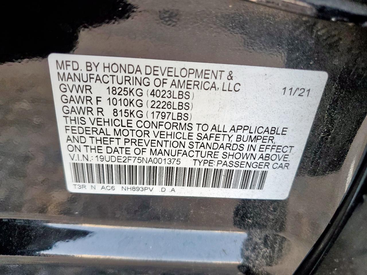 2022 Acura Ilx Premium VIN: 19UDE2F75NA001375 Lot: 86100195