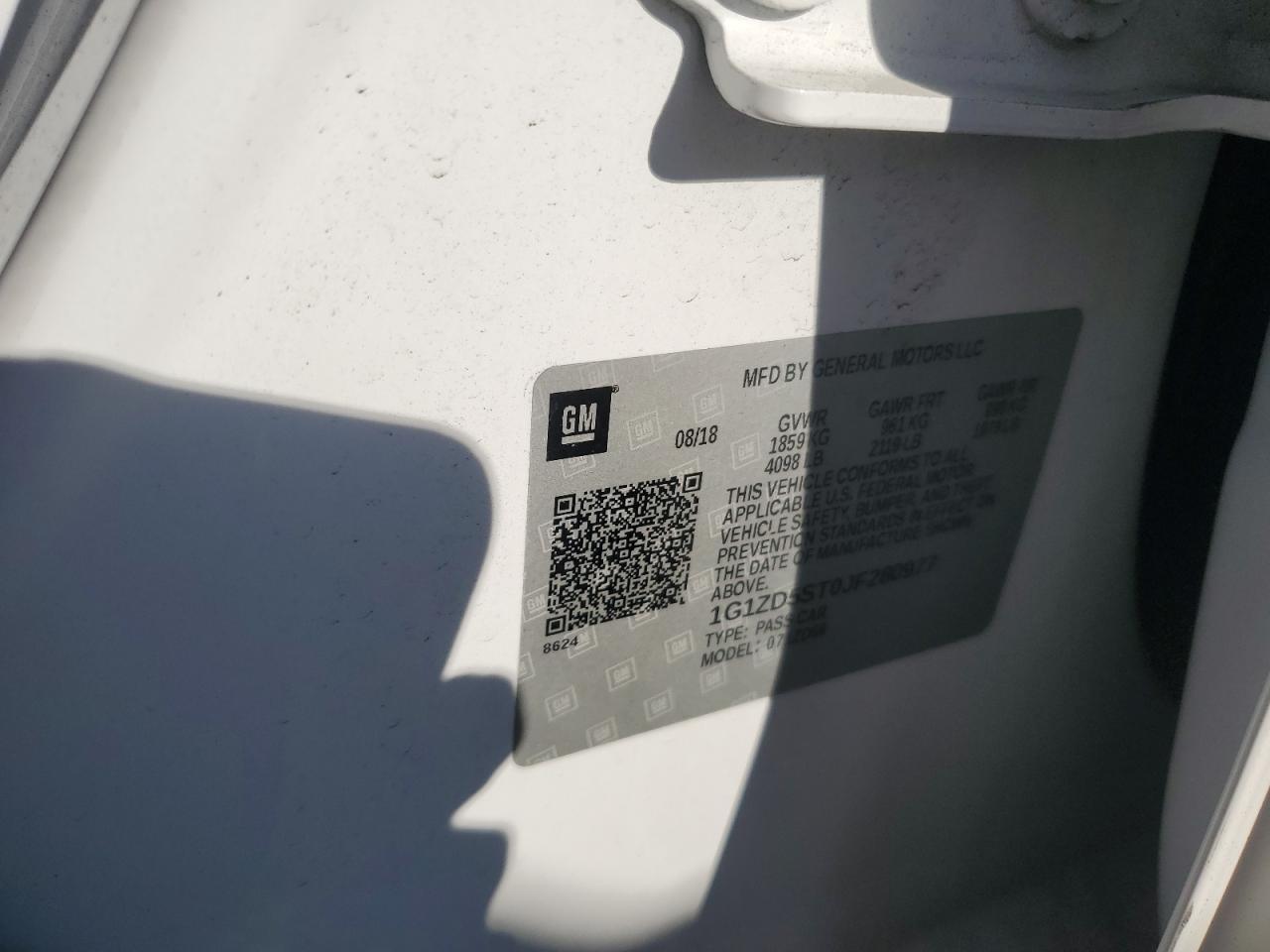 2018 Chevrolet Malibu Lt VIN: 1G1ZD5ST0JF280977 Lot: 83787065