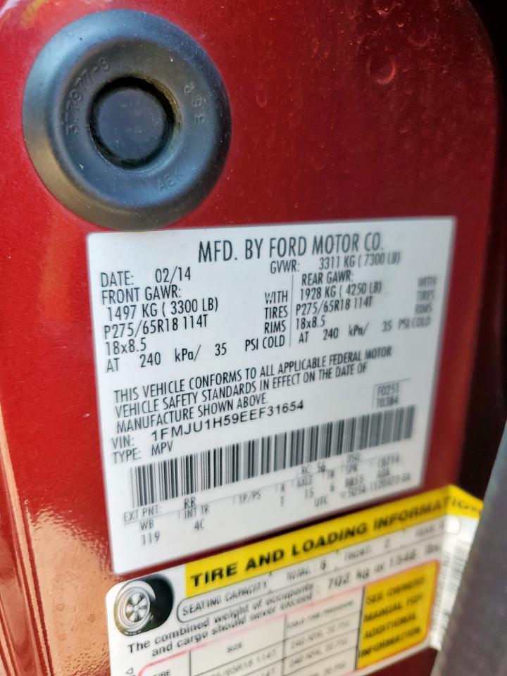 2014 Ford Expedition Xlt VIN: 1FMJU1H59EEF31654 Lot: 71049195