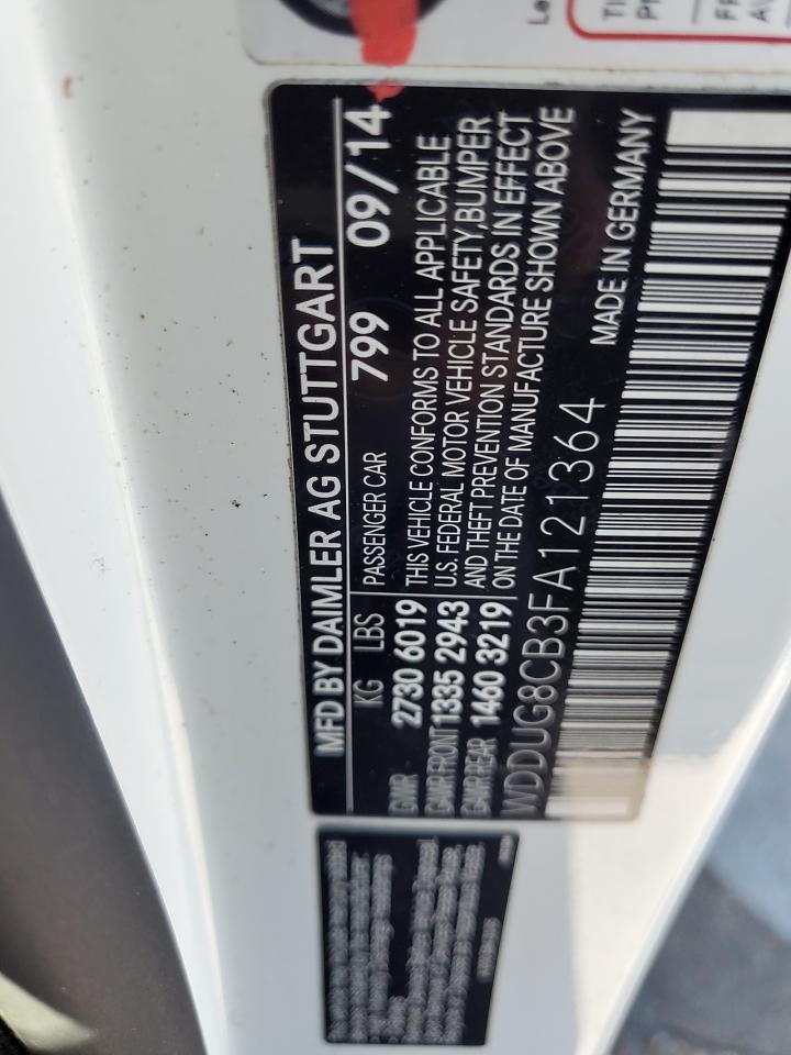 2015 Mercedes-Benz S 550 VIN: WDDUG8CB3FA121364 Lot: 83828375