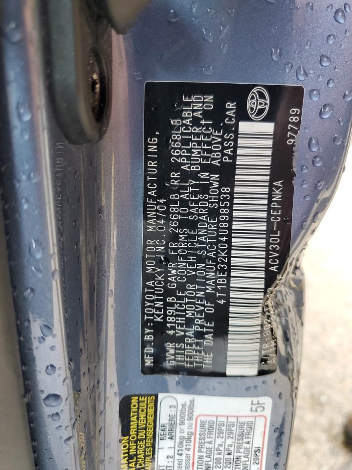 2004 Toyota Camry Le VIN: 4T1BE32K04U898538 Lot: 84413415