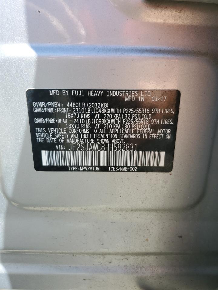2017 Subaru Forester 2.5I Touring VIN: JF2SJAWC8HH582831 Lot: 80315535