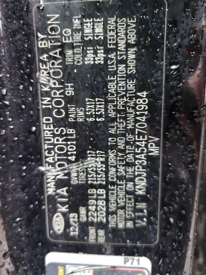 2014 Kia Soul + VIN: KNDJP3A54E7041984 Lot: 83865945