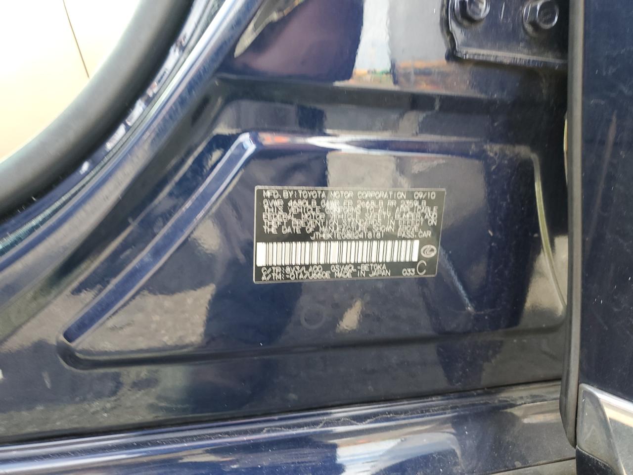 2011 Lexus Es 350 VIN: JTHBK1EG8B2418181 Lot: 70409835