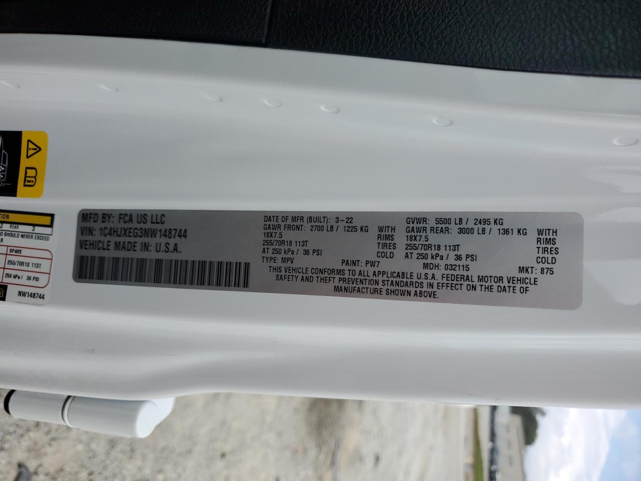 2022 Jeep Wrangler Unlimited Sahara VIN: 1C4HJXEG3NW148744 Lot: 70289415