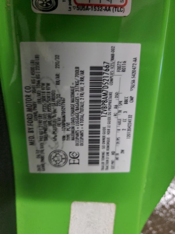 2013 Ford Mustang VIN: 1ZVBP8AM7D5217667 Lot: 81185865