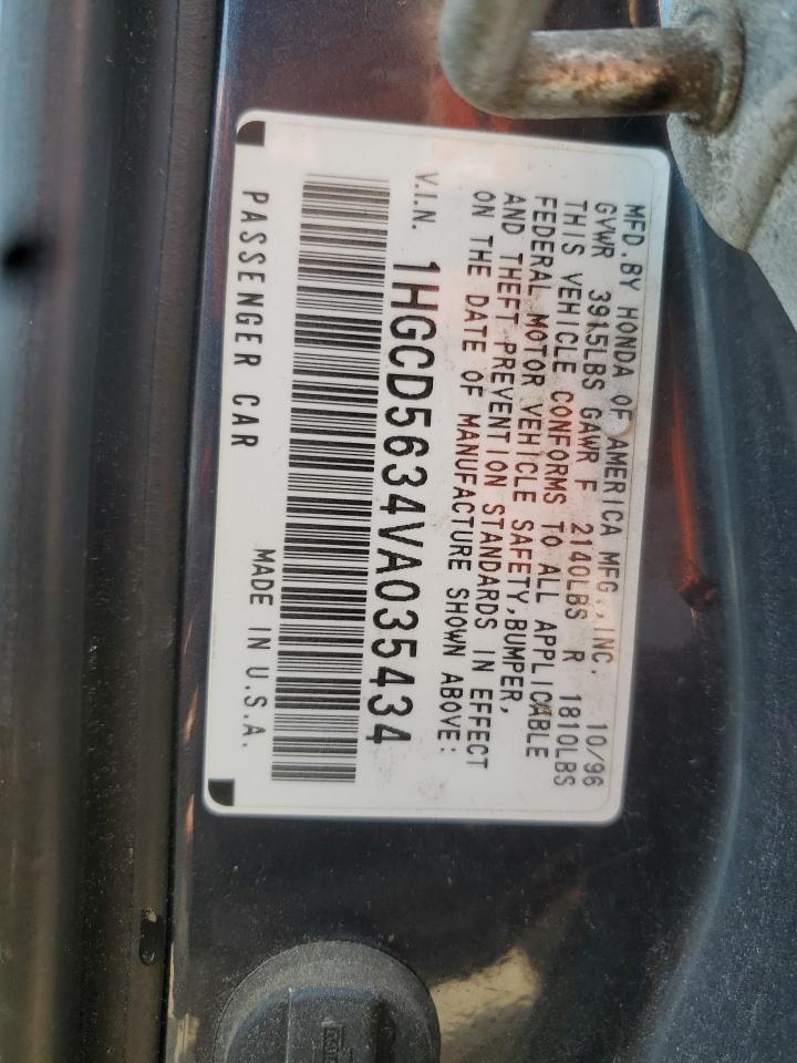 1997 Honda Accord Lx VIN: 1HGCD5634VA035434 Lot: 80644235