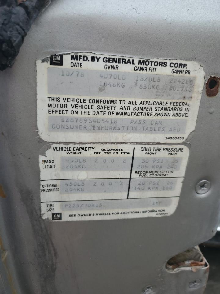 1979 Chevrolet Corvette VIN: 1Z8789S405418 Lot: 81490835