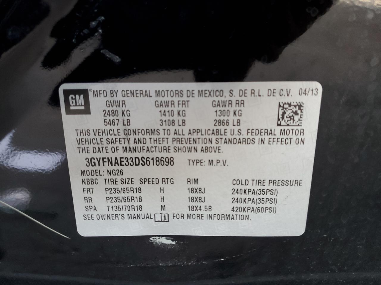 2013 Cadillac Srx VIN: 3GYFNAE33DS618698 Lot: 81465865