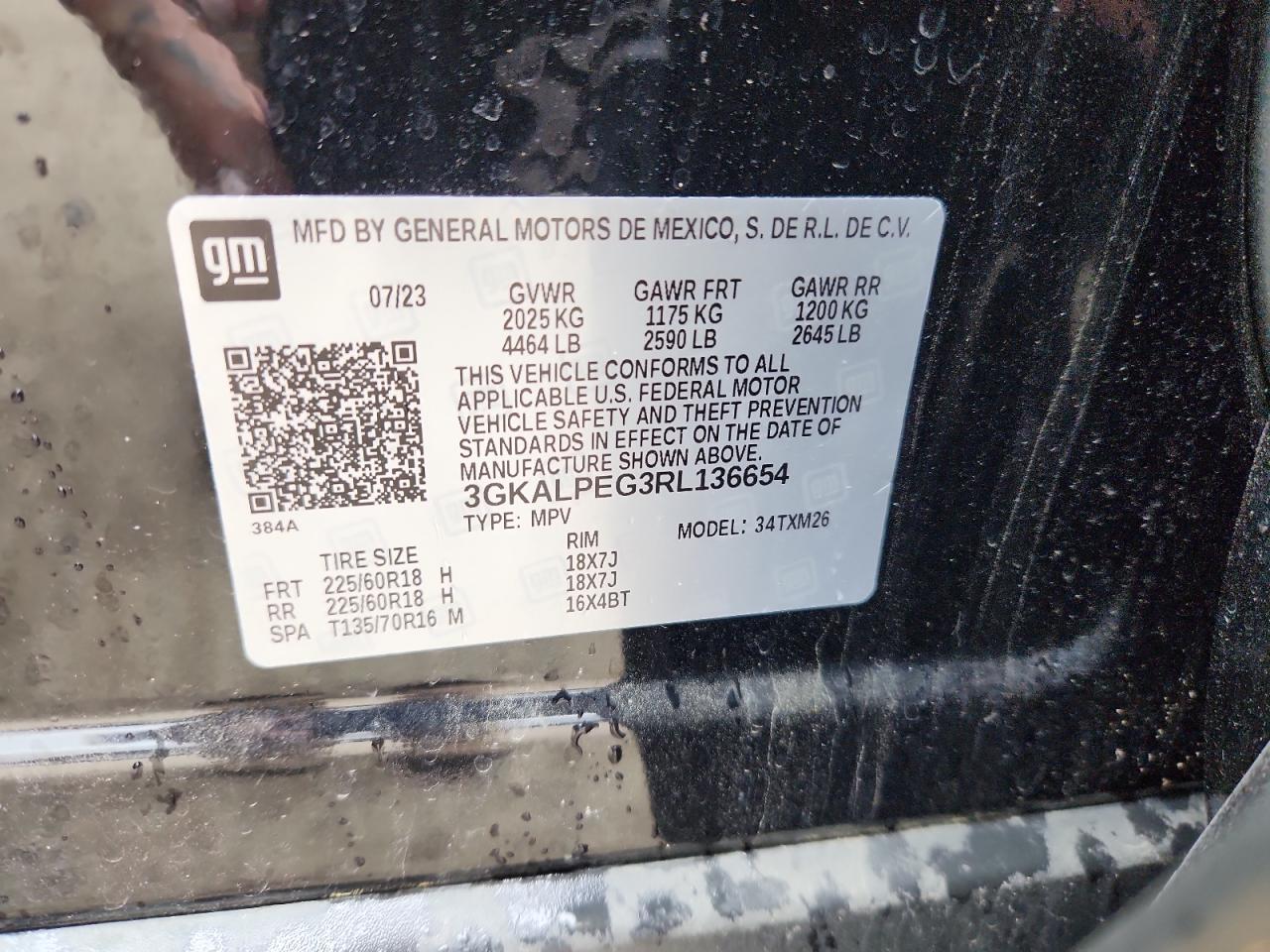 2024 GMC Terrain Slt VIN: 3GKALPEG3RL136654 Lot: 84793905