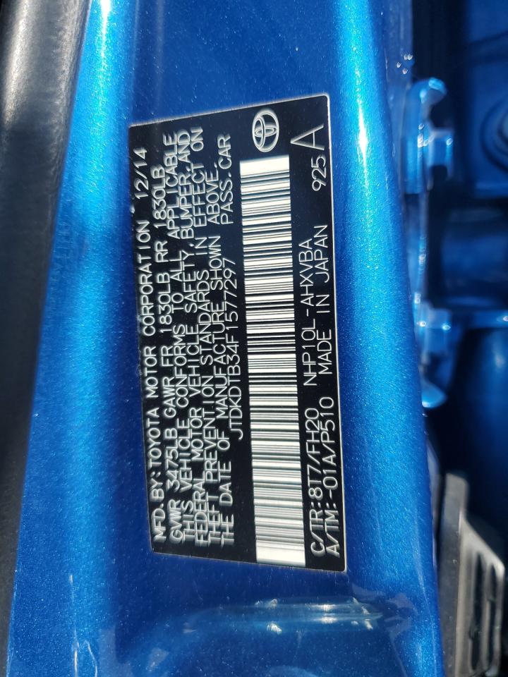 2015 Toyota Prius C VIN: JTDKDTB34F1577297 Lot: 81662655