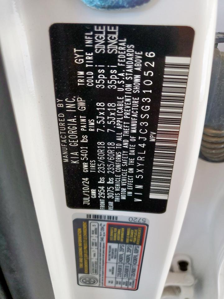 2025 Kia Sorento S VIN: 5XYRL4JC3SG310526 Lot: 81379895