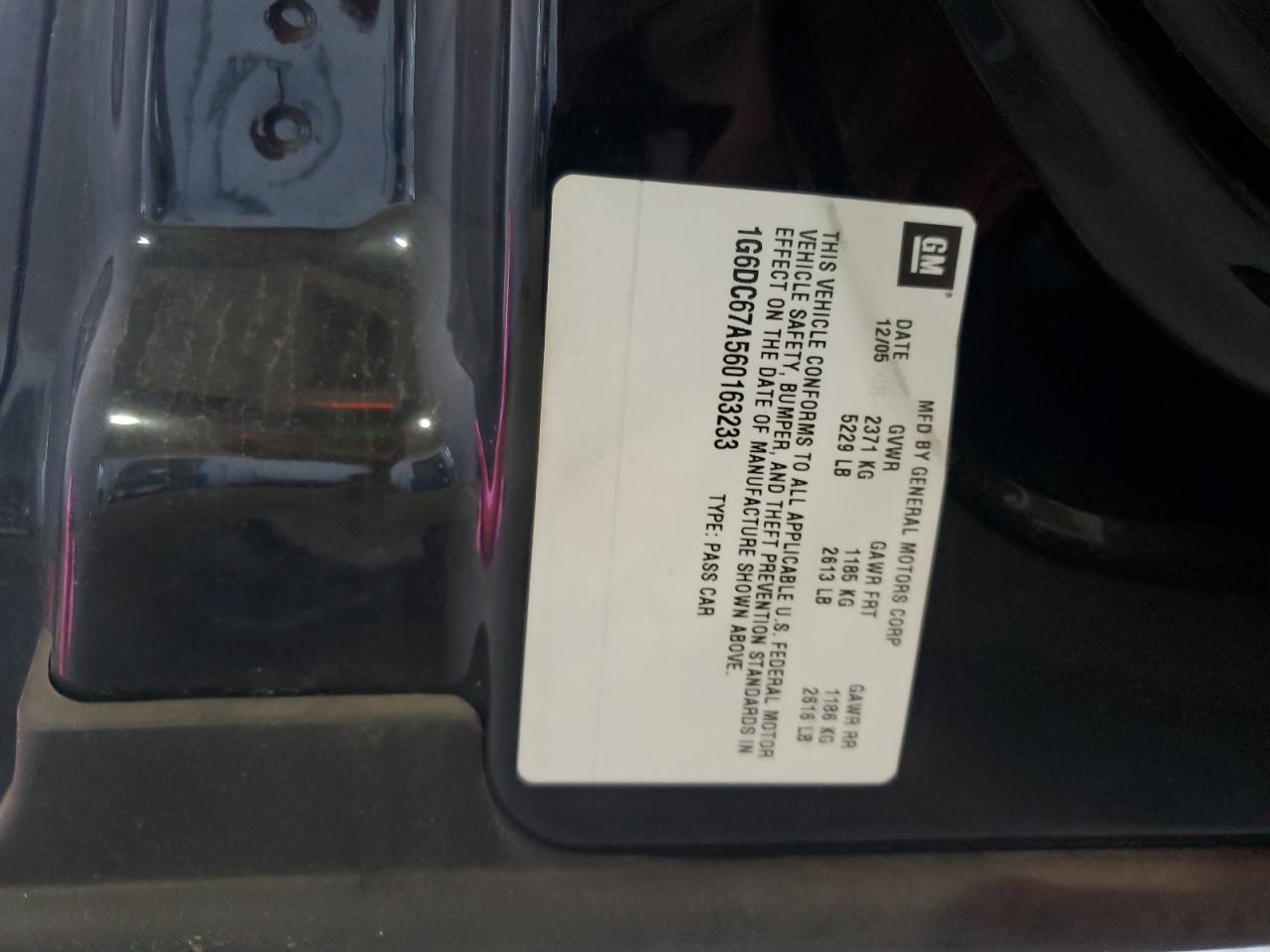 2006 Cadillac Sts VIN: 1G6DC67A560163233 Lot: 70908975