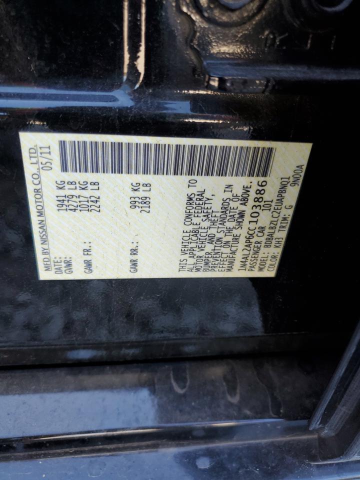 2012 Nissan Altima Base VIN: 1N4AL2AP6CC103886 Lot: 84793375
