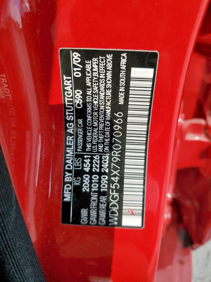 2009 Mercedes-Benz C 300 VIN: WDDGF54X79R070966 Lot: 81656665