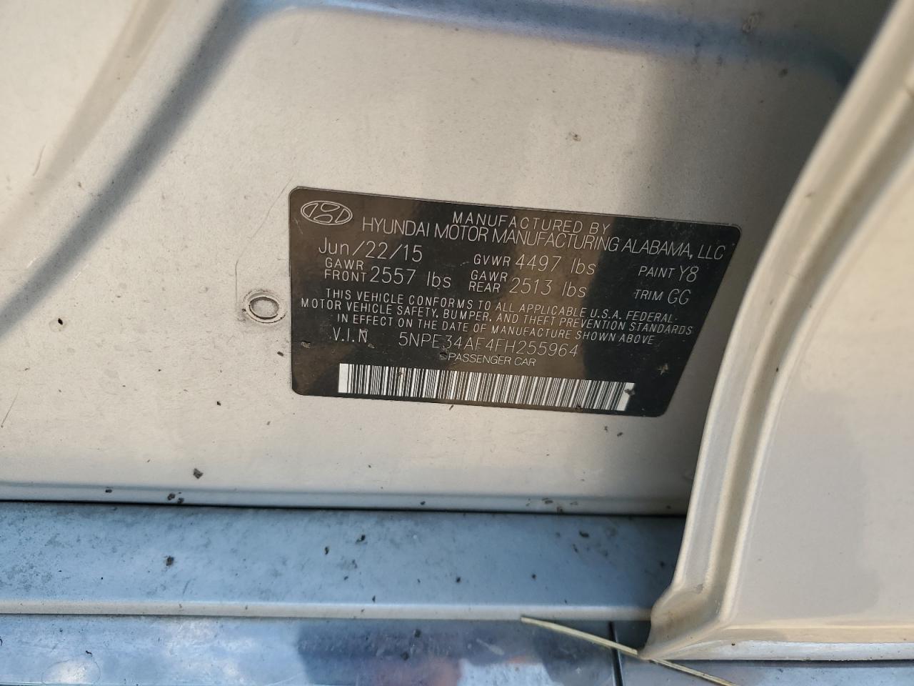 2015 Hyundai Sonata Sport VIN: 5NPE34AF4FH255964 Lot: 70635725