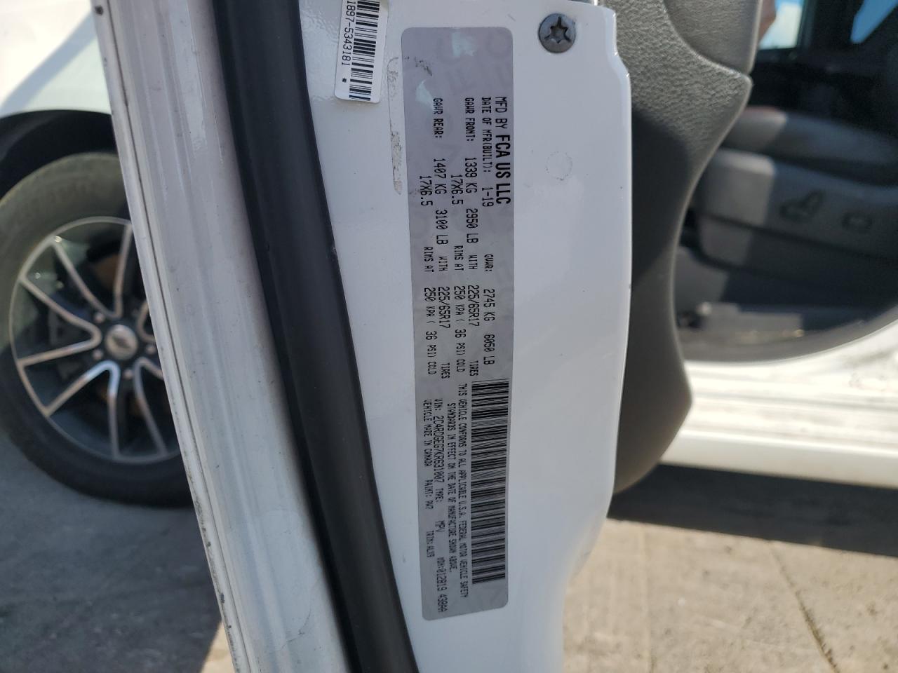 2019 Dodge Grand Caravan Gt VIN: 2C4RDGEG7KR631007 Lot: 84720845