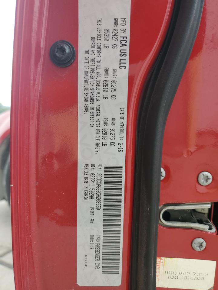 2016 Chrysler 300 S VIN: 2C3CCAGG0GH208550 Lot: 83799605