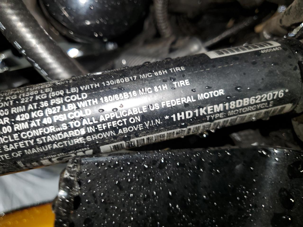 2013 Harley-Davidson Flhtk Electra Glide Ultra Limited VIN: 1HD1KEM18DB622076 Lot: 84551405