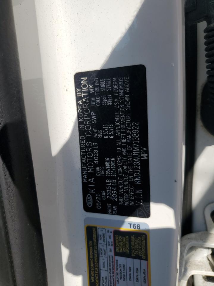 2021 Kia Soul Lx VIN: KNDJ23AU1M7138922 Lot: 81137455