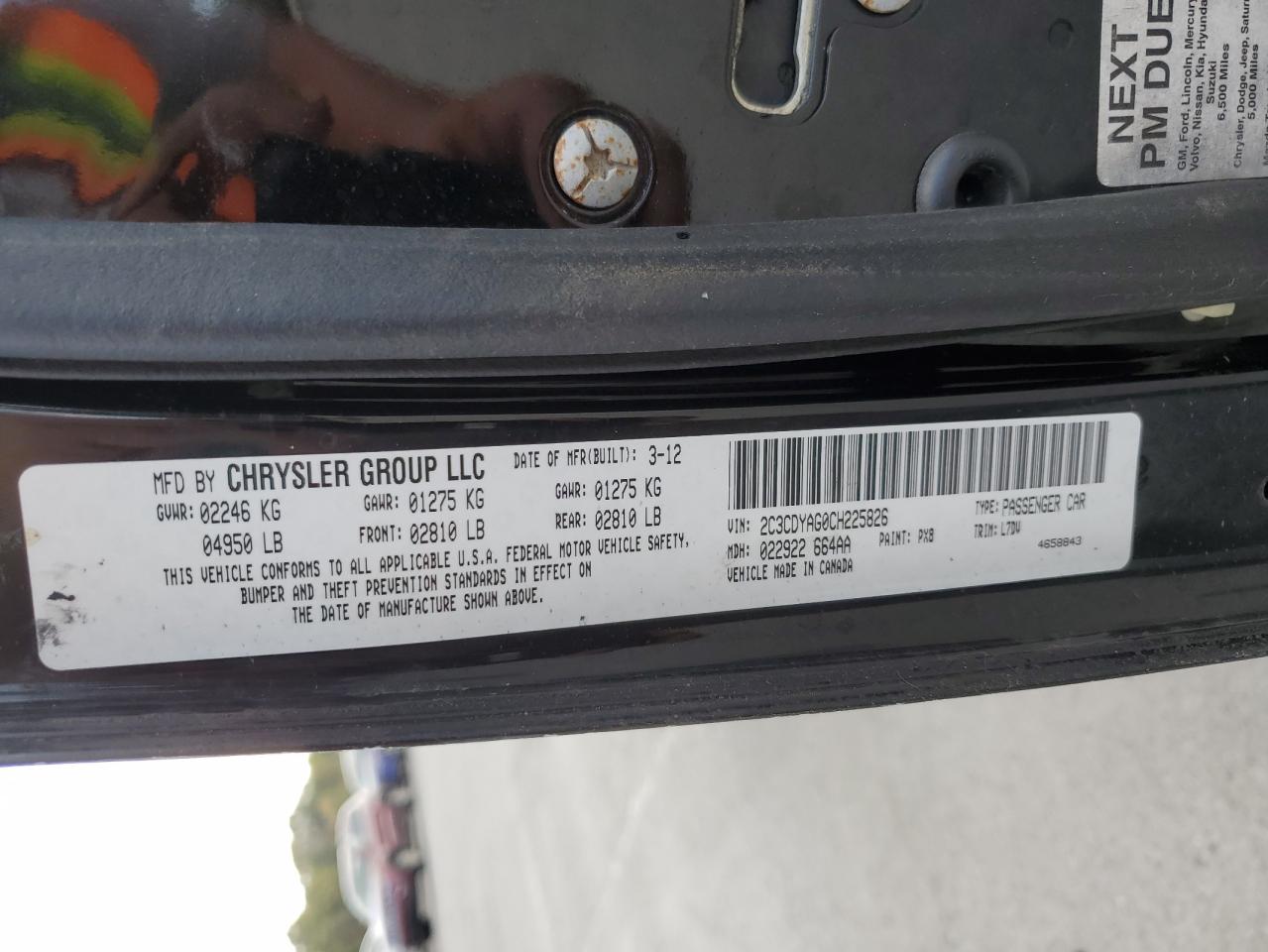 2012 Dodge Challenger Sxt VIN: 2C3CDYAG0CH225826 Lot: 80613195