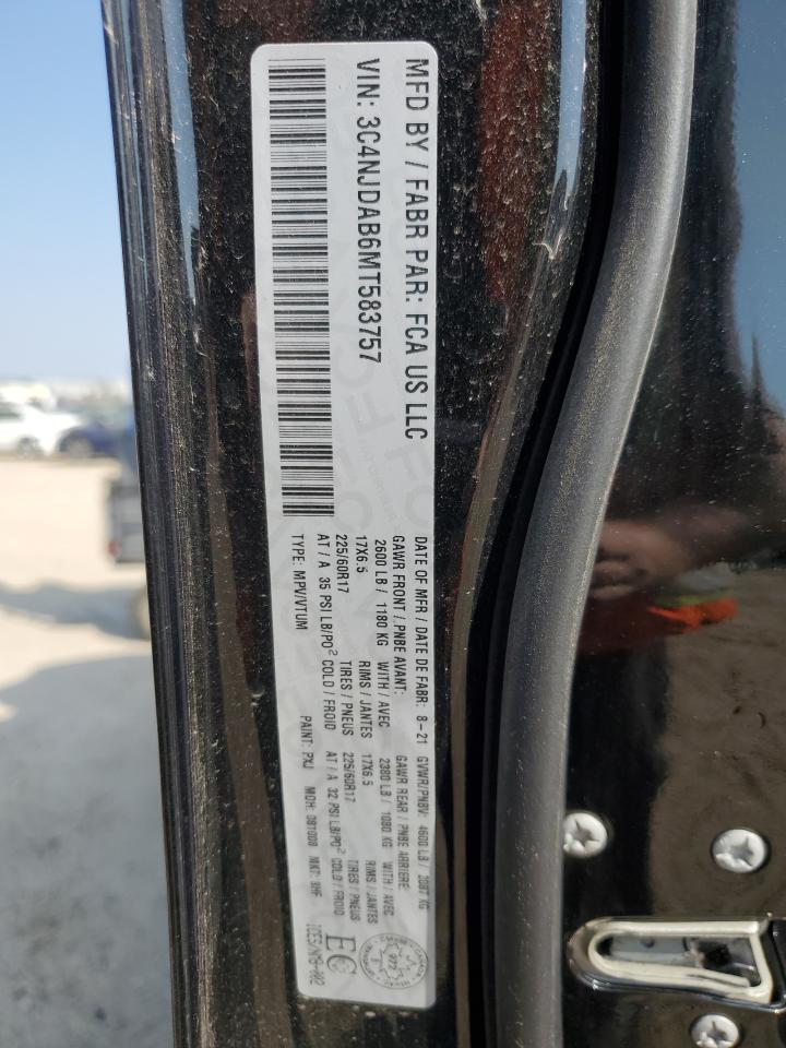 2021 Jeep Compass Sport VIN: 3C4NJDAB6MT583757 Lot: 80911505