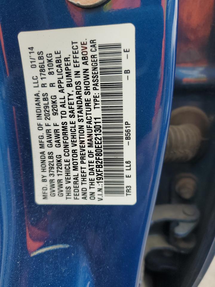 2014 Honda Civic Ex VIN: 19XFB2F80EE213011 Lot: 71859615