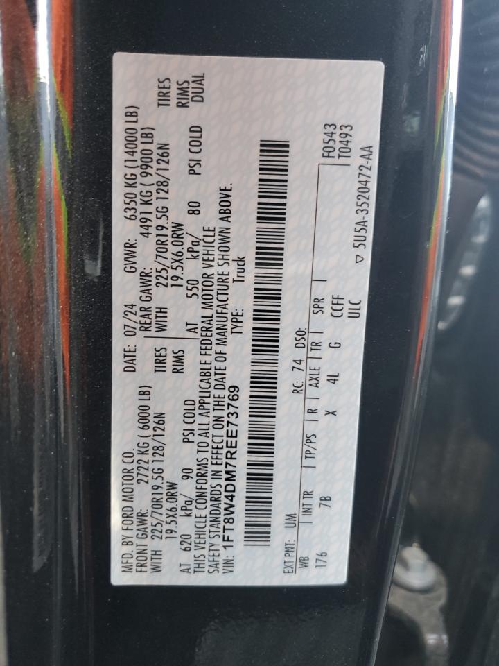 2024 Ford F450 Super Duty VIN: 1FT8W4DM7REE73769 Lot: 80714965