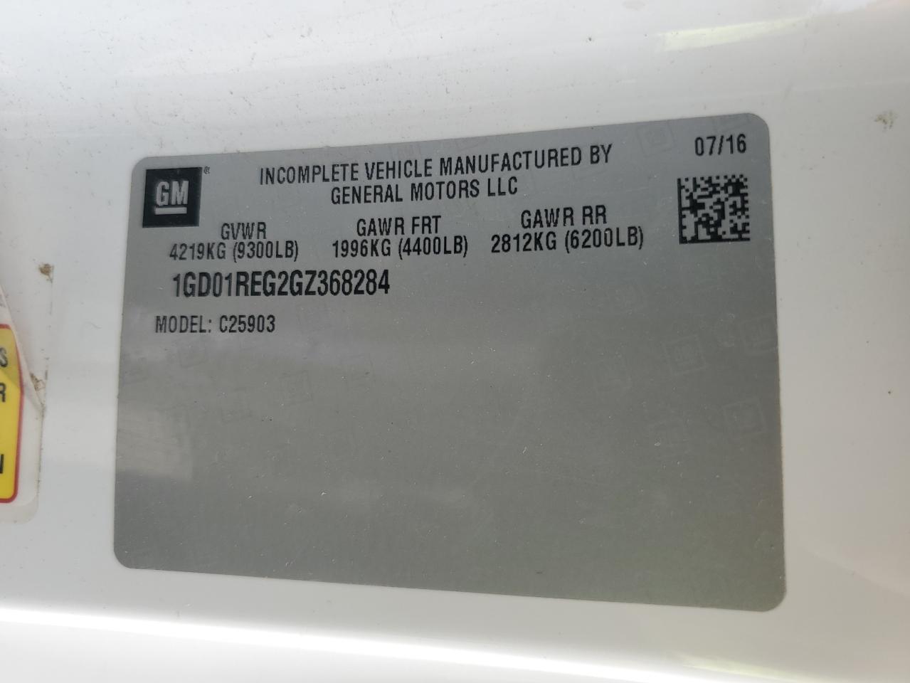 2016 GMC Sierra C2500 Heavy Duty VIN: 1GD01REG2GZ368284 Lot: 81408975