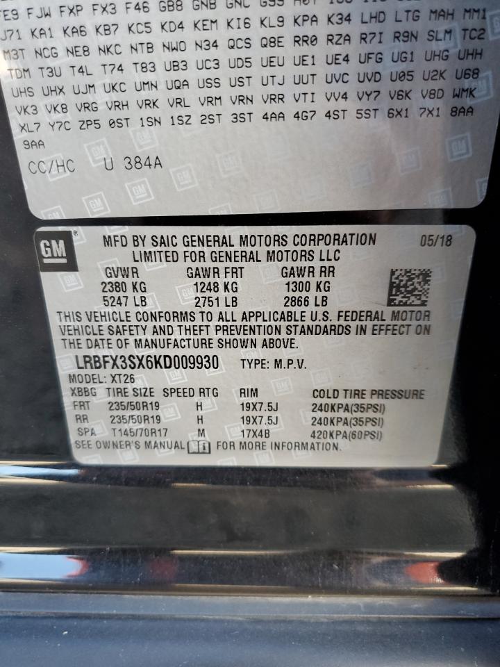 2019 Buick Envision Premium VIN: LRBFX3SX6KD009930 Lot: 81847745