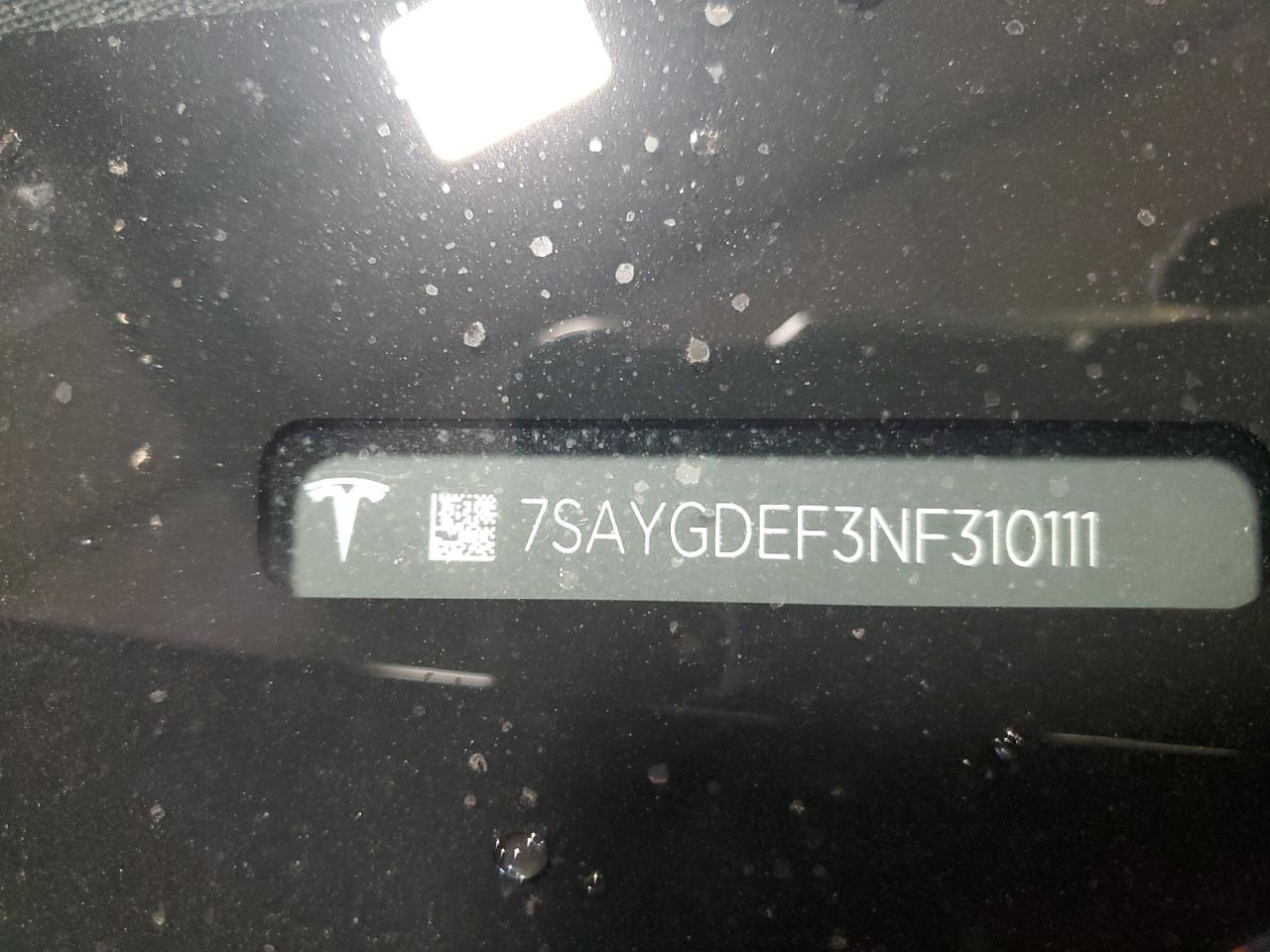 2022 Tesla Model Y VIN: 7SAYGDEF3NF310111 Lot: 84386665