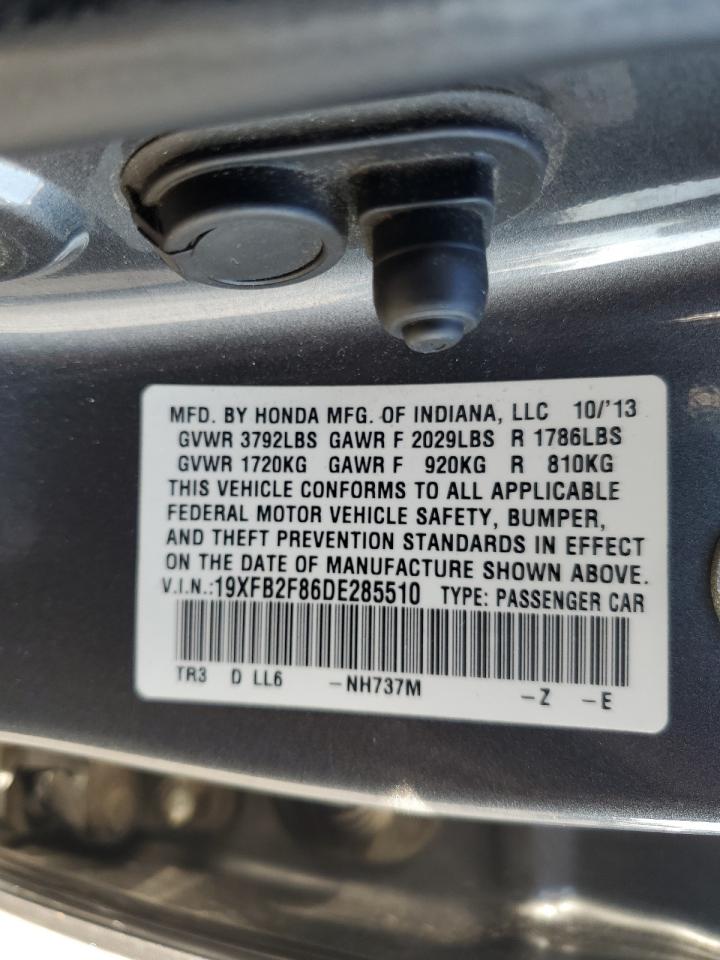 2013 Honda Civic VIN: 19XFB2F86DE285510 Lot: 81855935