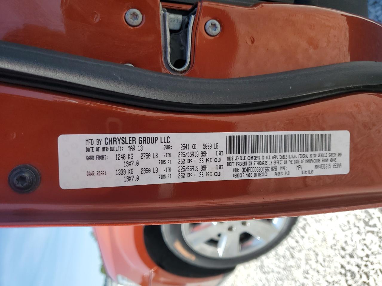 2013 Dodge Journey Crew VIN: 3C4PDDDG0DT661828 Lot: 71829665