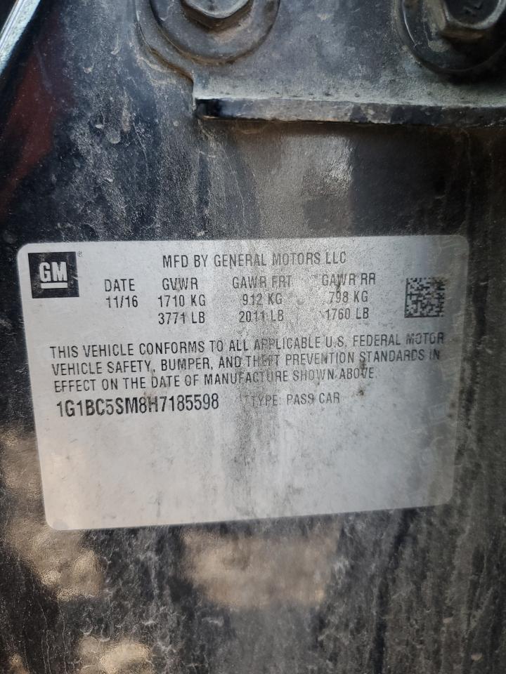 2017 Chevrolet Cruze Ls VIN: 1G1BC5SM8H7185598 Lot: 84278525
