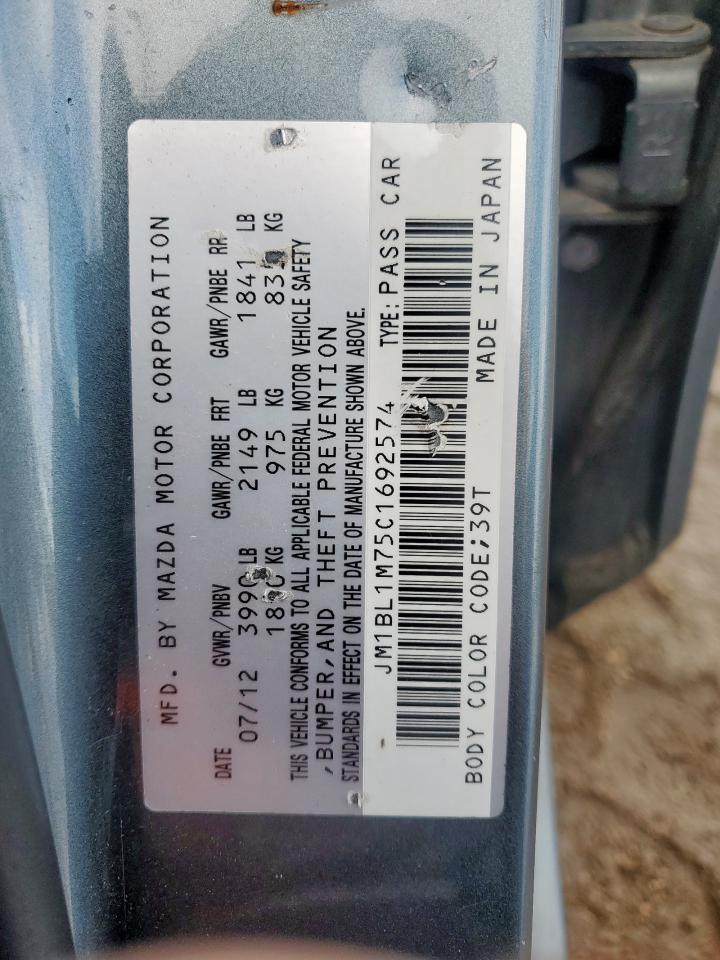 2012 Mazda 3 I VIN: JM1BL1M75C1692574 Lot: 81417095