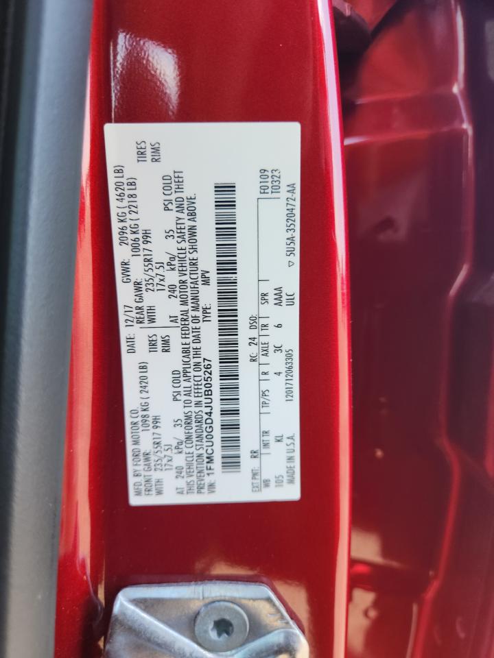 2018 Ford Escape Se VIN: 1FMCU0GD4JUB05267 Lot: 81266675