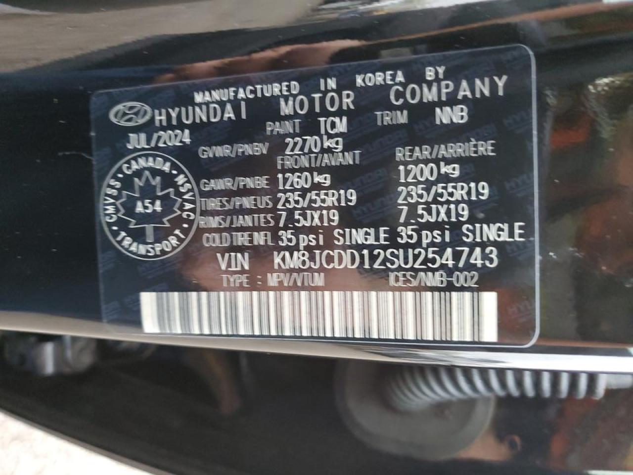 2025 Hyundai Tucson Sel Convenience VIN: KM8JCDD12SU254743 Lot: 81689715