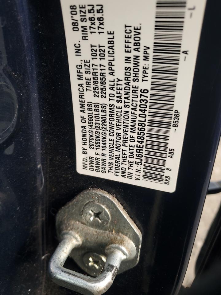 2008 Honda Cr-V Ex VIN: 5J6RE48568L040376 Lot: 80264105