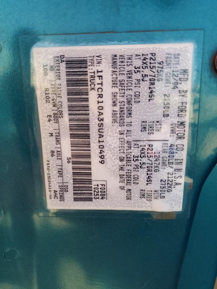1995 Ford Ranger VIN: 1FTCR10A3SUA10499 Lot: 81795225
