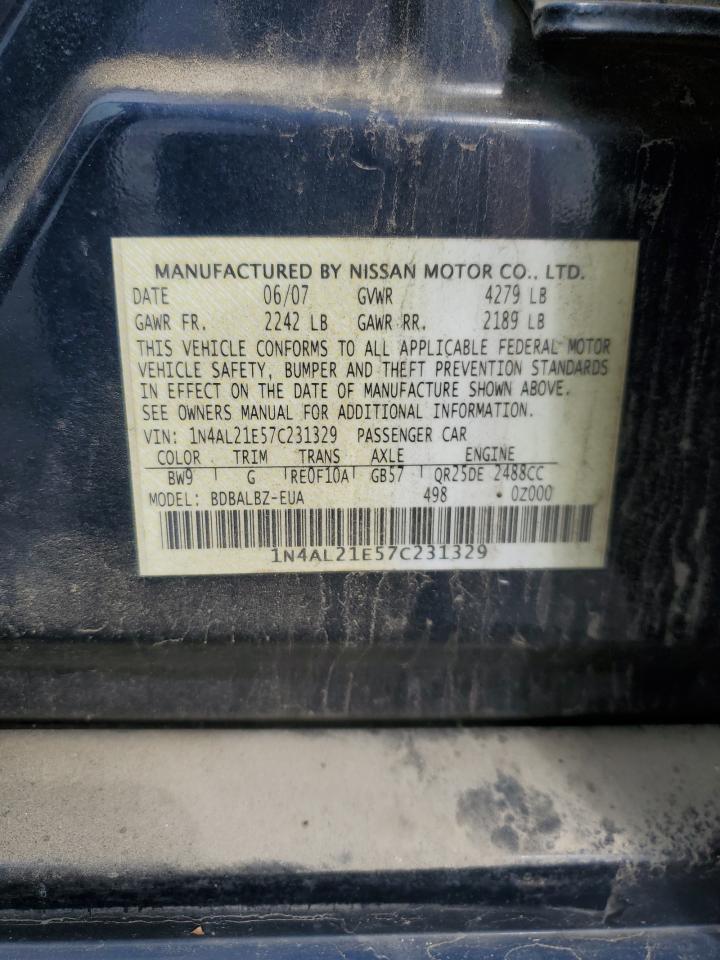 2007 Nissan Altima 2.5 VIN: 1N4AL21E57C231329 Lot: 82034765