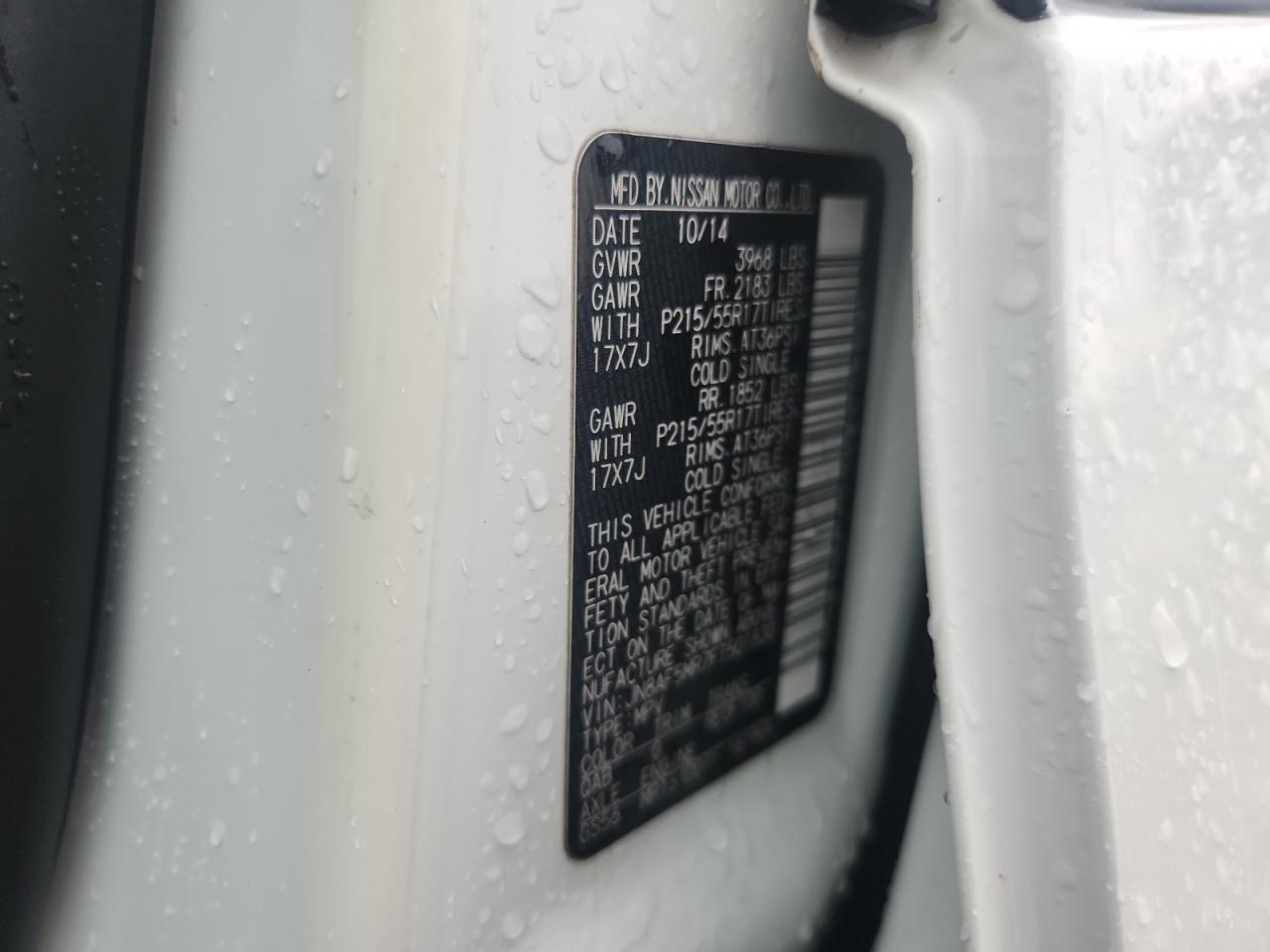 2015 Nissan Juke S VIN: JN8AF5MR7FT501830 Lot: 71583565